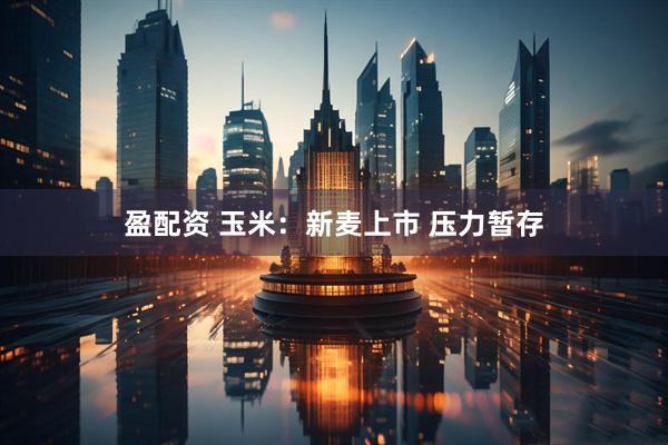 盈配资 玉米：新麦上市 压力暂存