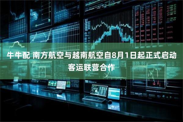 牛牛配 南方航空与越南航空自8月1日起正式启动客运联营合作